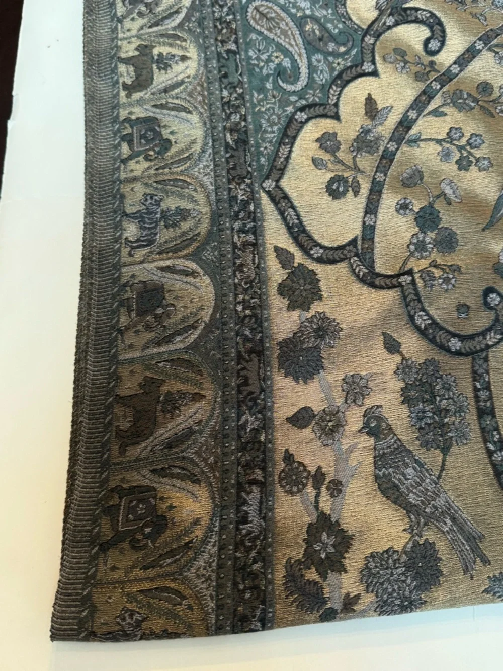 Moonlight Shawl with Peacock Design, Wedding Wrap - Picture 12 of 17